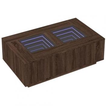 Couchtisch vidaXL mit Infinity-LED in Braun 116x69x40 cm