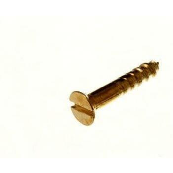 Countersunk Brass Plated Screws, Size No. 6 x 3/4 Inch with Slotted Head (1000 Pack)