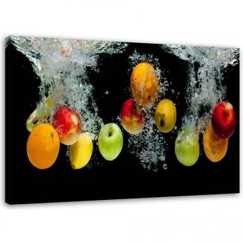 Farbenfrohes Leinwandbild mit Obst und Gemüse 60x40