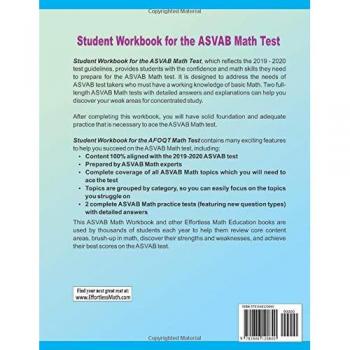 Student Workbook for the  ASVAB  Math Test: Complete coverage of all ASVAB Math topics + Practice Tests