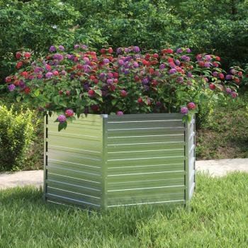 VidaXL Arriate de acero galvanizado 129x77 cm Color Marrón