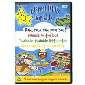 Kids DVD Collection. Row row row your boat, The Wheels on the Bus, Twinkle Twinkle Little Star & Never smile at a crocodile