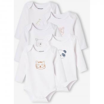 Set VERTBAUDET – 5 bodys bébé naissance, manches longues, US