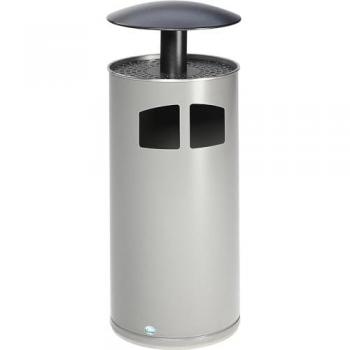 VAR Abfallsammler/Ascher inklusive Inneneinsatz, Volumen 75 l, antik-silber