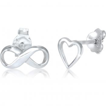 Elli Paar Ohrstecker Liebe Infinity Herz 925 Silber
