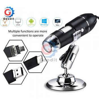 Portable 500x/1000x/1600x Digital Microscope with Endoscope and 8 LEDs
