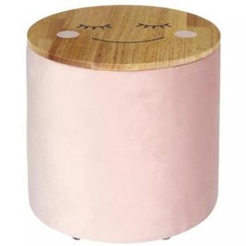 Pouf Assise et Rangement Lune Rose
