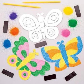 Baker Ross Kit Calamite Sand Art con Farfalle (Confezione da 12)