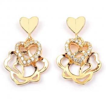 Rosa Romantica Golden Gem Earrings