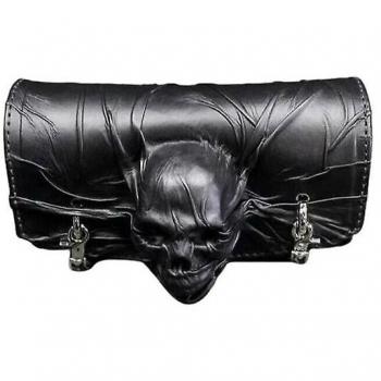 Valise Fourche Moto Crâne Noire