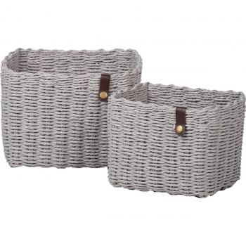 KidsDepot Nouk Mandenset Grijs (Set van 2)