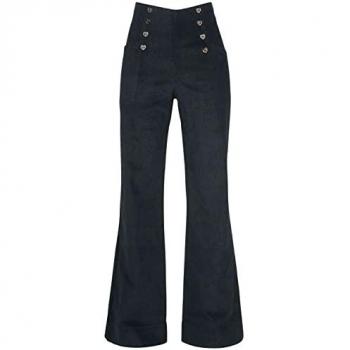 Blith Black High-Waisted Trousers by Voodoo Vixen