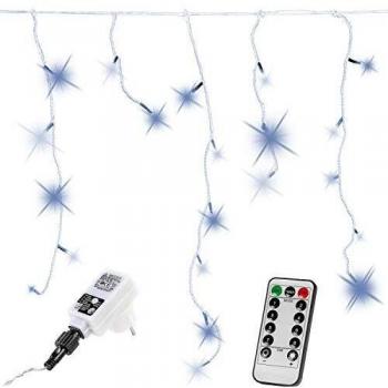 Catena di Luci Natalizie 600 LED, 15 metri, Bianco Freddo, Telecomando, Interni/Esterni