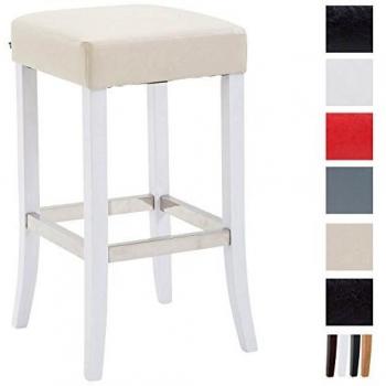 Venta I Bistro‑Stuhl – gepolstert, Kunstleder, Holzgestell, Aluminiumfuß, Creme/Weiß