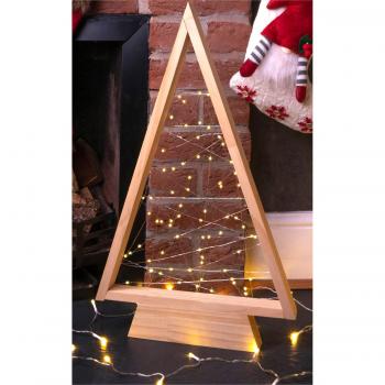 Wooden Self Assembly Tree for Christmas with Battery Operated Lights