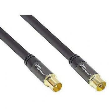 SmartFLEX Antennenkabel, 30 m, IEC/Koax Stecker an Buchse, 4-fach geschirmt, 120dB, vergoldet, schwarz