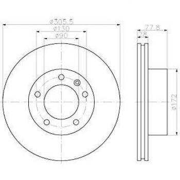Front Brake Disc HELLA for NISSAN OPEL RENAULT VAUXHALL