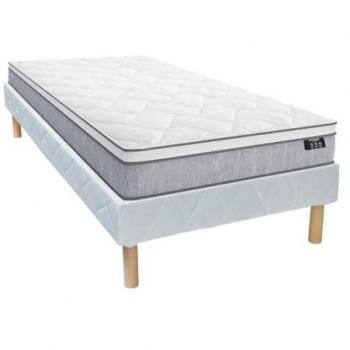 Ensemble Sommier + Matelas Ressorts Ensachés 90 x 200 cm Épaisseur 22 cm