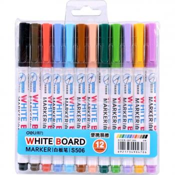 Low Odor Whiteboard Markers 12 Colors