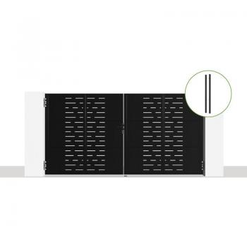 Puerta de Metal Nali Arlberg Negra Mate 3,5 m × 1,80 m – Incluye 2 Postes Dario