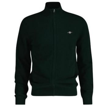 Gant Strickjacke »EXTRAFINE LAMBSWOOL ZIP CARDIGAN«, mit Logostickerei