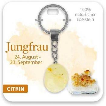 Citrin Schlüsselanhänger Jungfrau