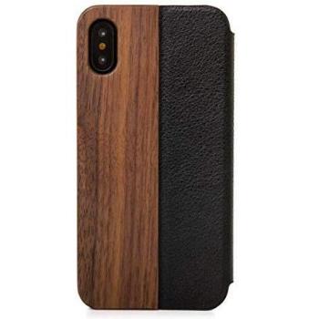 Woodcessories – Carcasa EcoFlip de Madera Real para iPhone X/XS