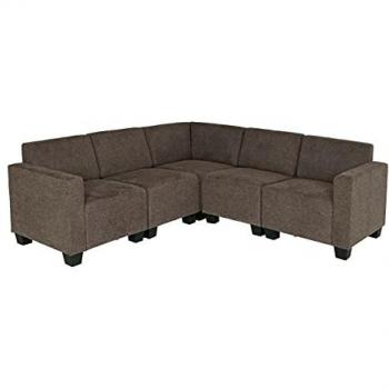 Système de Canapés Modulaires Lyon 5, Tissu Brun