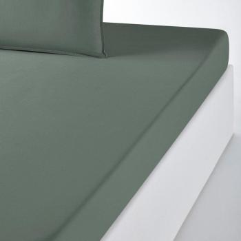 Drap housse en coton lavé uni avec bonnet 30 cm