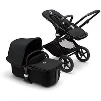 Bugaboo Fox 3 Multi‑Terreno 2‑in‑1: Carrozzina con Culla Avanzata, Telaio Nera, Navicella & Cappottina Midnight Black