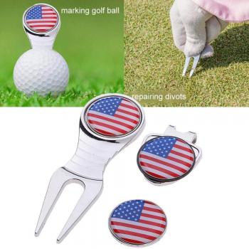 Golf Tool Kit with Hat Clip and Pitch Repair Tool