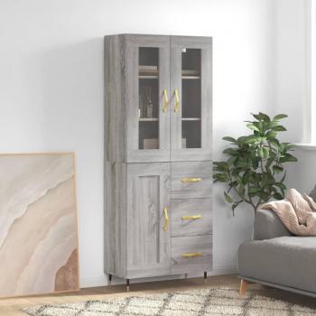 VidaXL Aufbewahrungsschrank Grau Sonoma 69,5x34x180 cm Holzwerkstoff