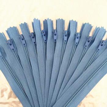 Tailor's Choice: 10 Light Blue Nylon Zippers, 8 inches