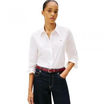 Tommy Hilfiger Hemd (Ess Poppin) – 100% Baumwolle, Weiß, Regular Fit