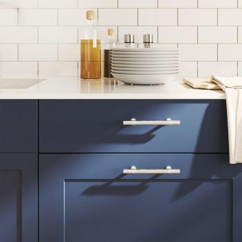 Poignées d'armoire argenté 96 mm en acier inoxydable