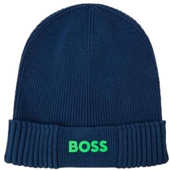BOSS Gorro de punto azul para hombre