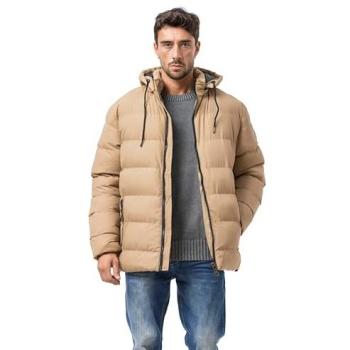 CIPO & BAXX Herren Steppjacke mit Kapuze 3XL – Beige, regular fit