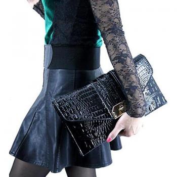 Crocodile Leather Party Clutch for Women
