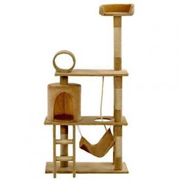 Rascador con poste de sisal para gatos color Beige
