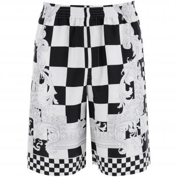 Versace Black Silk Bermuda Shorts Set Size M