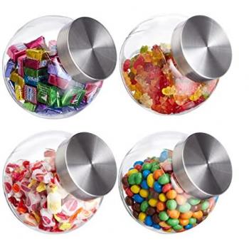 Tonneau de friandises 8,1,5 L verre & acier inoxydable
