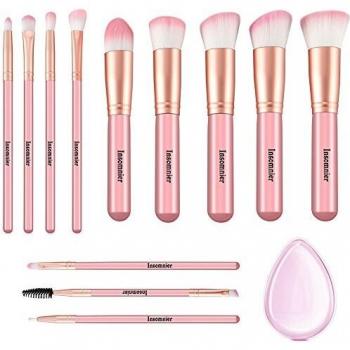 High-Quality Synthetic Eyeshadow, Face, and Liquid Foundation Brush Set (13 Pieces)