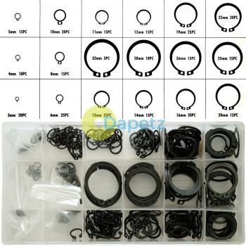 Imperial Steel E‑Clip Kit – 300pcs, 18 Sizes (3‑32mm) in Handy Box