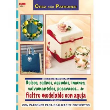 Serie fieltro modelable nº 11. Bolsos, cojines, agendas,, imanes, salvamanteles, posavasos...