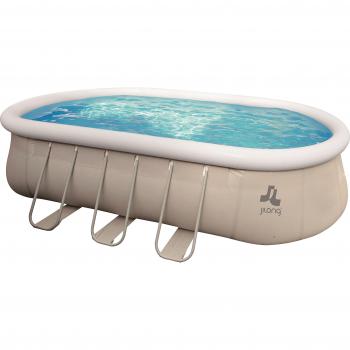 Piscina Esterna Ovale Jilong 610x360x122 cm, con telaio in acciaio, pompa filtro, scaletta e copertura