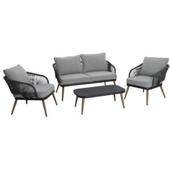Greemotion 12-teiliges Lounge-Set Luzern in Grau und Anthrazit mit Kissen