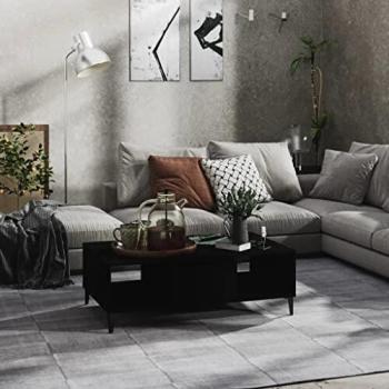 Engineered Wood Coffee Table, Black, 103.5 x 60 x 35 cm, vidaXL