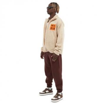 Cofi Casuals Oversized Winter-Teddyjacke beige Reißverschluss