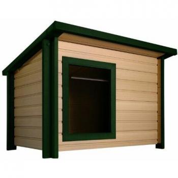 Weather-Resistant Outdoor Dog House: Rustic Lodge ecoFLEX