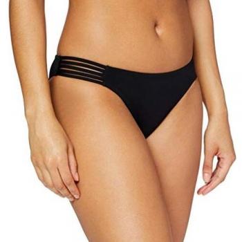 Seafolly Active Multi Rouleau Brazilian Bikini Pezzo sotto, Nero